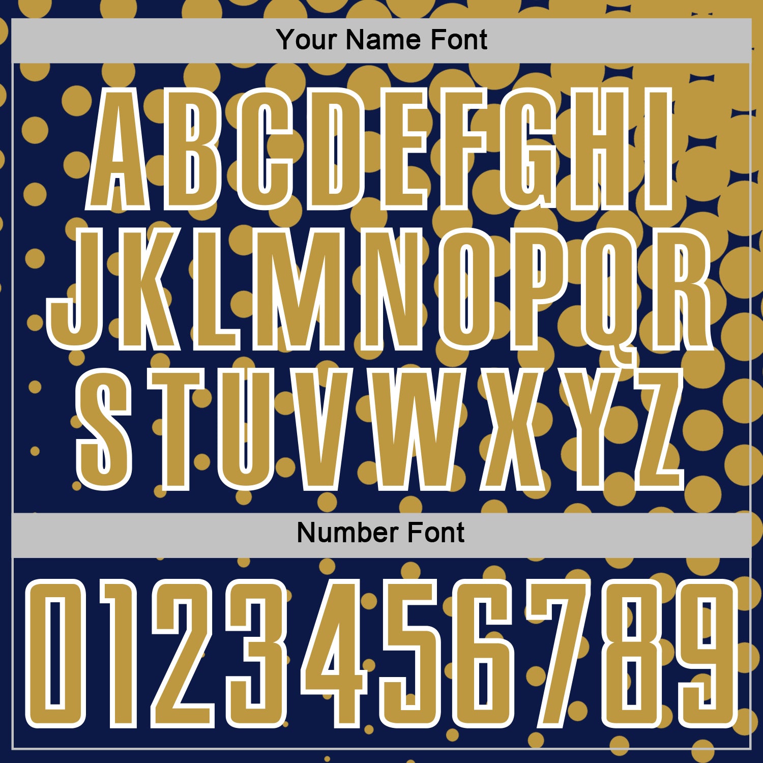 Custom Navy Old Gold-White Modern Polka Dot Sublimation Soccer Uniform Jersey