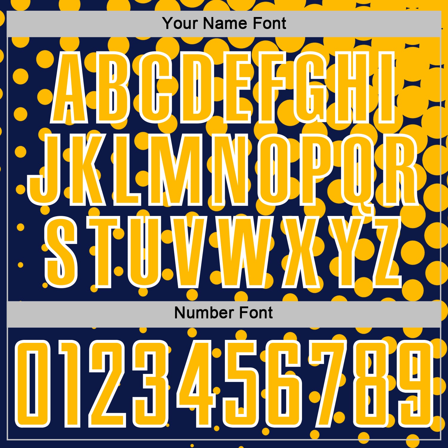 Custom Navy Gold-White Modern Polka Dot Sublimation Soccer Uniform Jersey