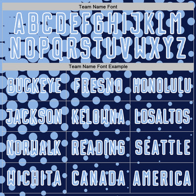 Custom Navy Light Blue-White Modern Polka Dot Sublimation Soccer Uniform Jersey