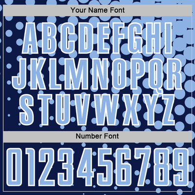 Custom Navy Light Blue-White Modern Polka Dot Sublimation Soccer Uniform Jersey