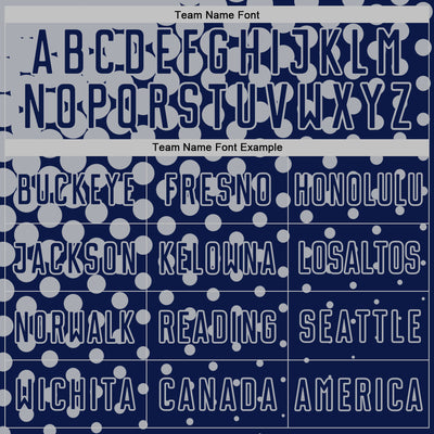 Custom Navy Gray Modern Polka Dot Sublimation Soccer Uniform Jersey