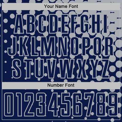 Custom Navy Gray Modern Polka Dot Sublimation Soccer Uniform Jersey