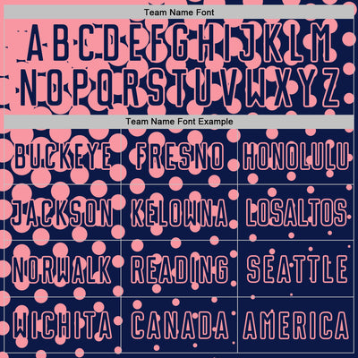 Custom Navy Medium Pink Modern Polka Dot Sublimation Soccer Uniform Jersey