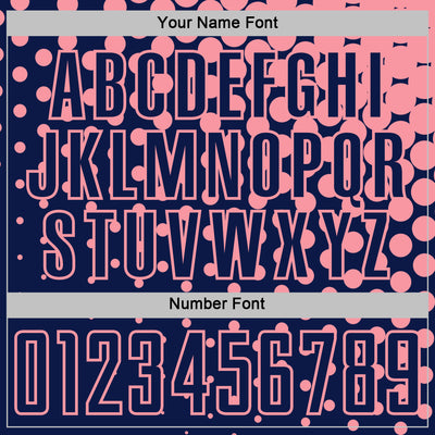 Custom Navy Medium Pink Modern Polka Dot Sublimation Soccer Uniform Jersey