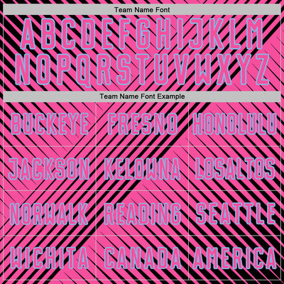 Custom Black Pink-Light Blue Line Sublimation Soccer Uniform Jersey