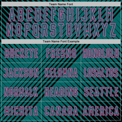 Custom Black Teal-Pink Line Sublimation Soccer Uniform Jersey