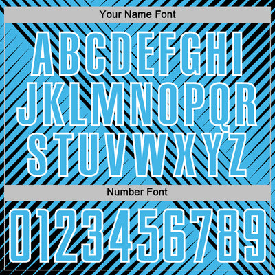 Custom Black Sky Blue-White Line Sublimation Soccer Uniform Jersey