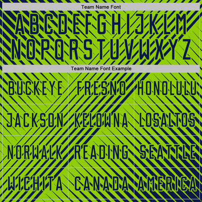 Custom Navy Neon Green Line Sublimation Soccer Uniform Jersey