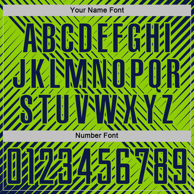 Custom Navy Neon Green Line Sublimation Soccer Uniform Jersey