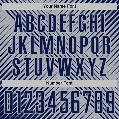 Custom Navy Gray Line Sublimation Soccer Uniform Jersey