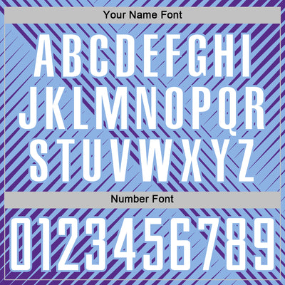 Custom Purple White-Light Blue Line Sublimation Soccer Uniform Jersey