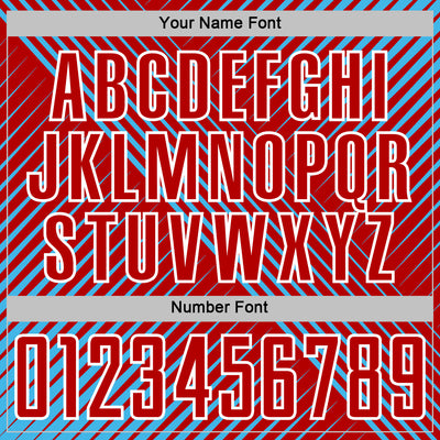 Custom Sky Blue Red-White Line Sublimation Soccer Uniform Jersey