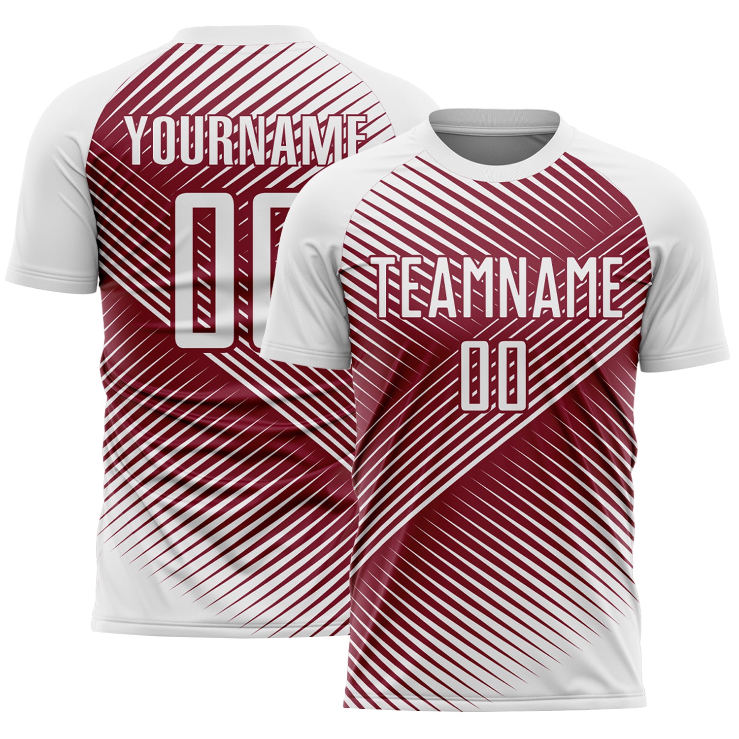 Custom White Crimson Line Sublimation Soccer Uniform Jersey