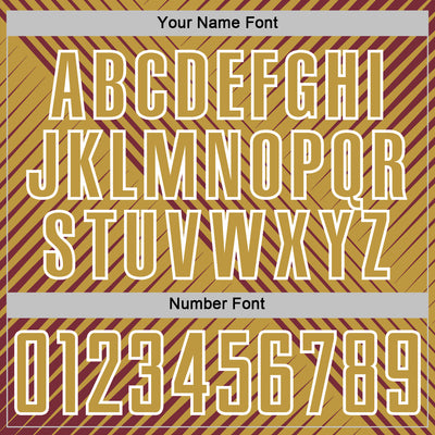 Custom Burgundy Old Gold-White Line Sublimation Soccer Uniform Jersey