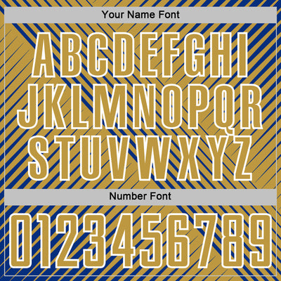 Custom Royal Old Gold-White Line Sublimation Soccer Uniform Jersey