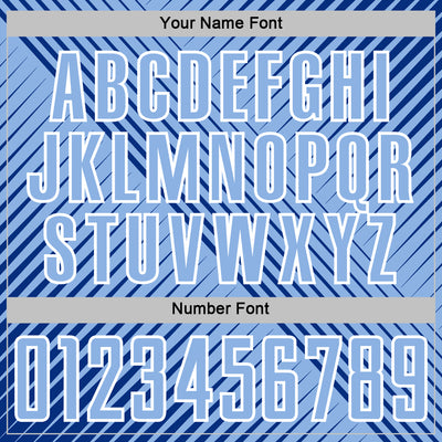 Custom Royal Light Blue-White Line Sublimation Soccer Uniform Jersey