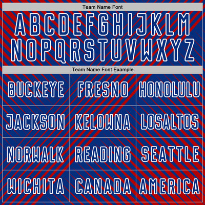 Custom Red Royal-White Line Sublimation Soccer Uniform Jersey