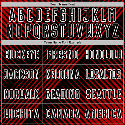 Custom Red Black-White Line Sublimation Soccer Uniform Jersey