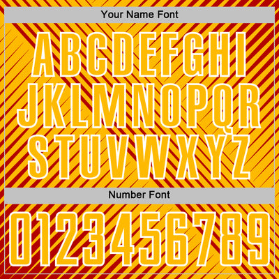 Custom Red Gold-White Line Sublimation Soccer Uniform Jersey