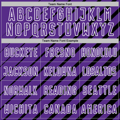 Custom Black Purple-White Lines Sublimation Soccer Uniform Jersey