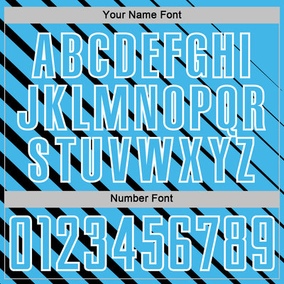 Custom Black Sky Blue-White Lines Sublimation Soccer Uniform Jersey