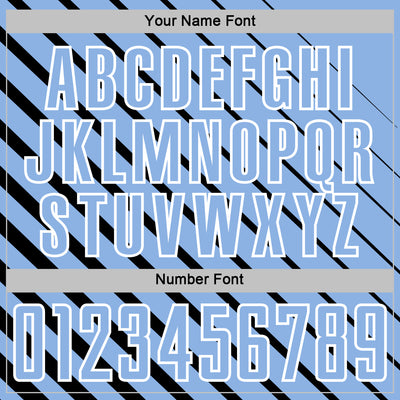 Custom Black Light Blue-White Lines Sublimation Soccer Uniform Jersey