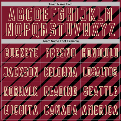 Custom Black Crimson-Cream Lines Sublimation Soccer Uniform Jersey