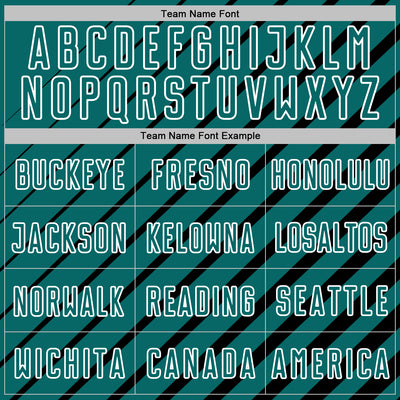 Custom Black Teal-White Lines Sublimation Soccer Uniform Jersey