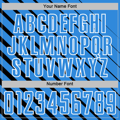 Custom Black Powder Blue-White Lines Sublimation Soccer Uniform Jersey