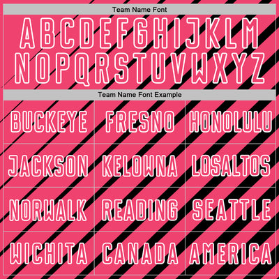 Custom Black Neon Pink-White Lines Sublimation Soccer Uniform Jersey