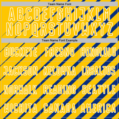 Custom Royal Yellow-White Lines Sublimation Soccer Uniform Jersey