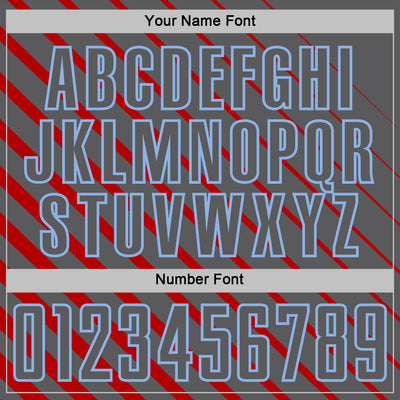 Custom Red Steel Gray-Light Blue Lines Sublimation Soccer Uniform Jersey