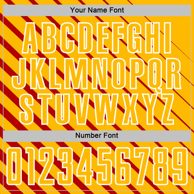 Custom Red Gold-White Lines Sublimation Soccer Uniform Jersey