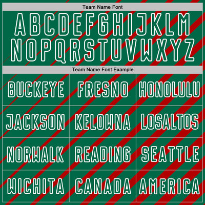 Custom Red Kelly Green-White Lines Sublimation Soccer Uniform Jersey