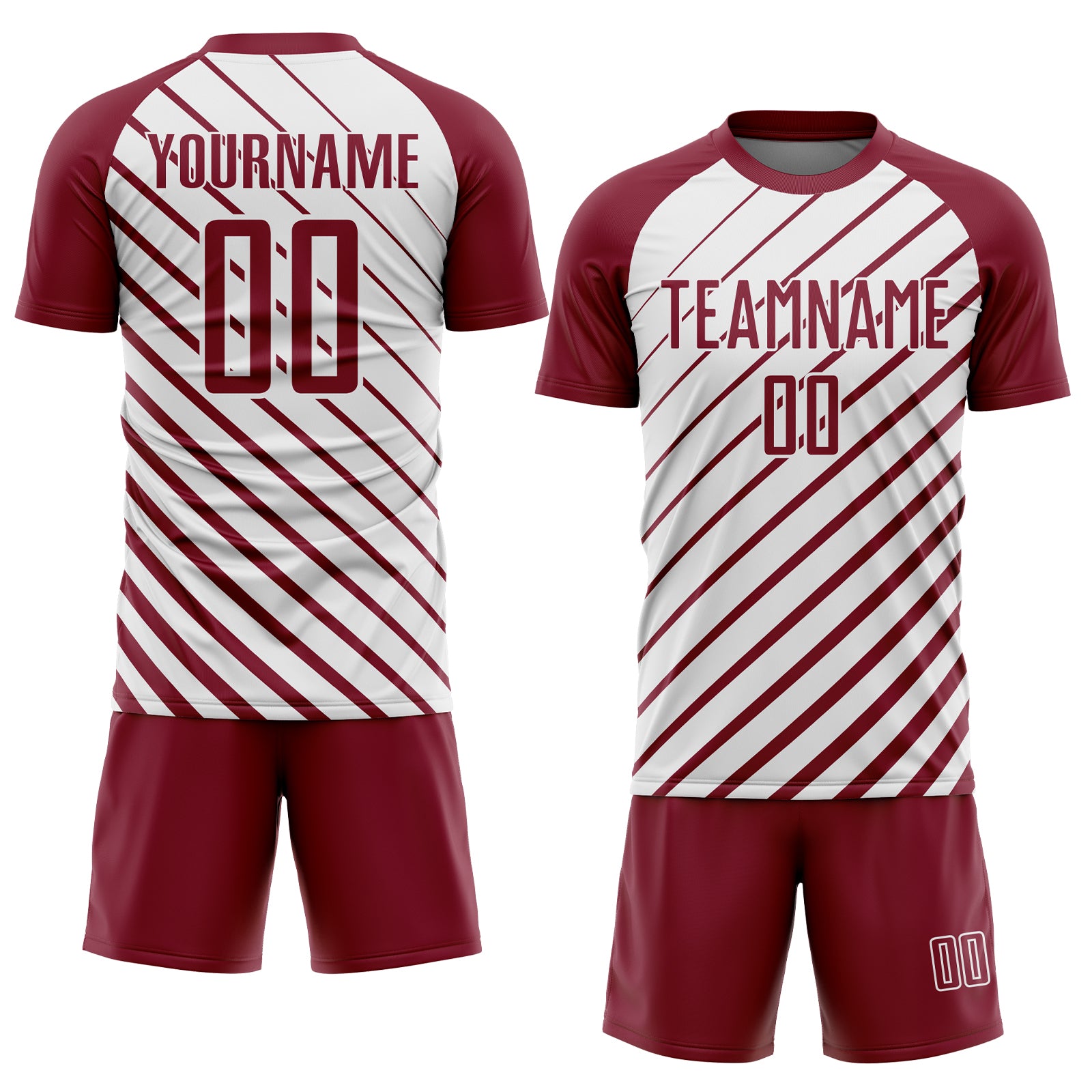 Custom Crimson White Lines Sublimation Soccer Uniform Jersey