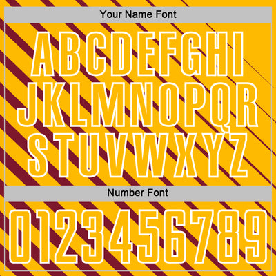 Custom Crimson Gold-White Lines Sublimation Soccer Uniform Jersey