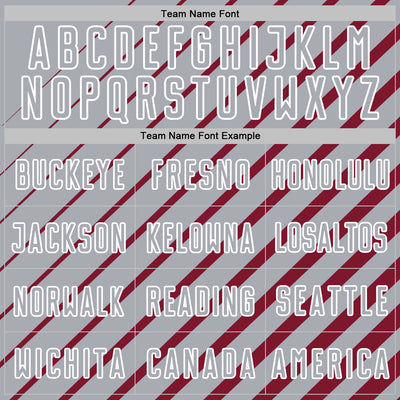 Custom Crimson Gray-White Lines Sublimation Soccer Uniform Jersey