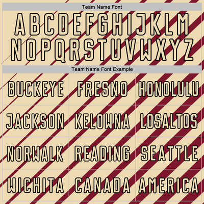 Custom Crimson Cream-Black Lines Sublimation Soccer Uniform Jersey