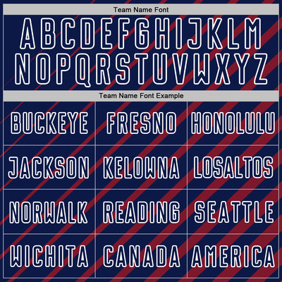 Custom Crimson Navy-White Lines Sublimation Soccer Uniform Jersey