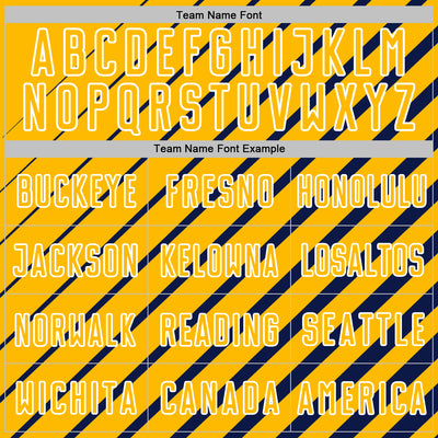 Custom Navy Gold-White Lines Sublimation Soccer Uniform Jersey