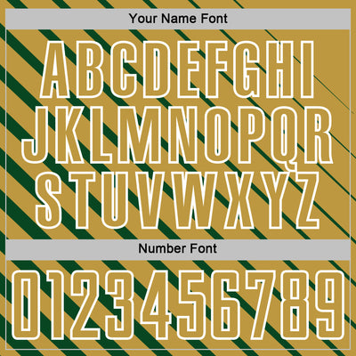 Custom Green Old Gold-White Lines Sublimation Soccer Uniform Jersey