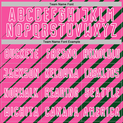 Custom Green Pink-White Lines Sublimation Soccer Uniform Jersey