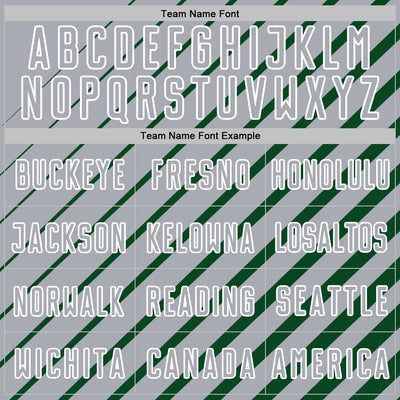 Custom Green Gray-White Lines Sublimation Soccer Uniform Jersey