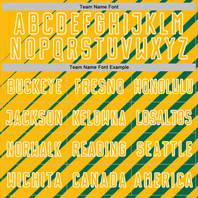 Custom Kelly Green Gold-White Lines Sublimation Soccer Uniform Jersey