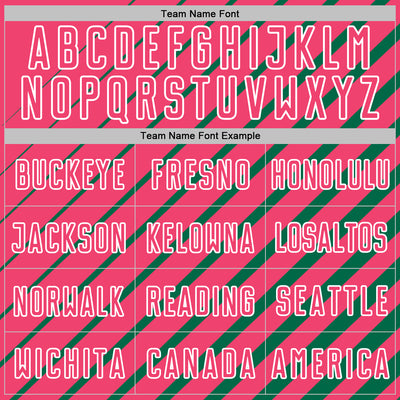 Custom Kelly Green Neon Pink-White Lines Sublimation Soccer Uniform Jersey