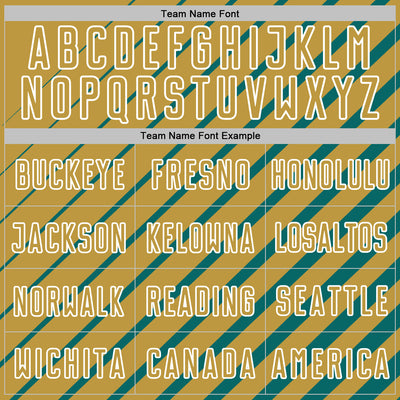 Custom Teal Old Gold-White Lines Sublimation Soccer Uniform Jersey