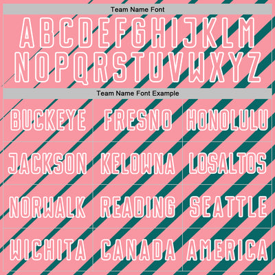 Custom Teal Medium Pink-White Lines Sublimation Soccer Uniform Jersey