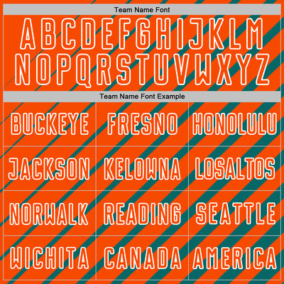 Custom Teal Orange-White Lines Sublimation Soccer Uniform Jersey