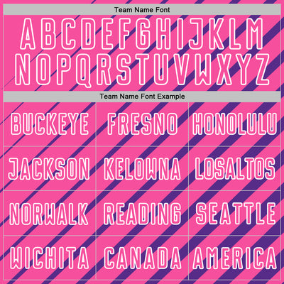 Custom Purple Pink-White Lines Sublimation Soccer Uniform Jersey