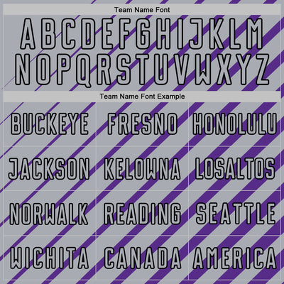 Custom Purple Gray-Black Lines Sublimation Soccer Uniform Jersey